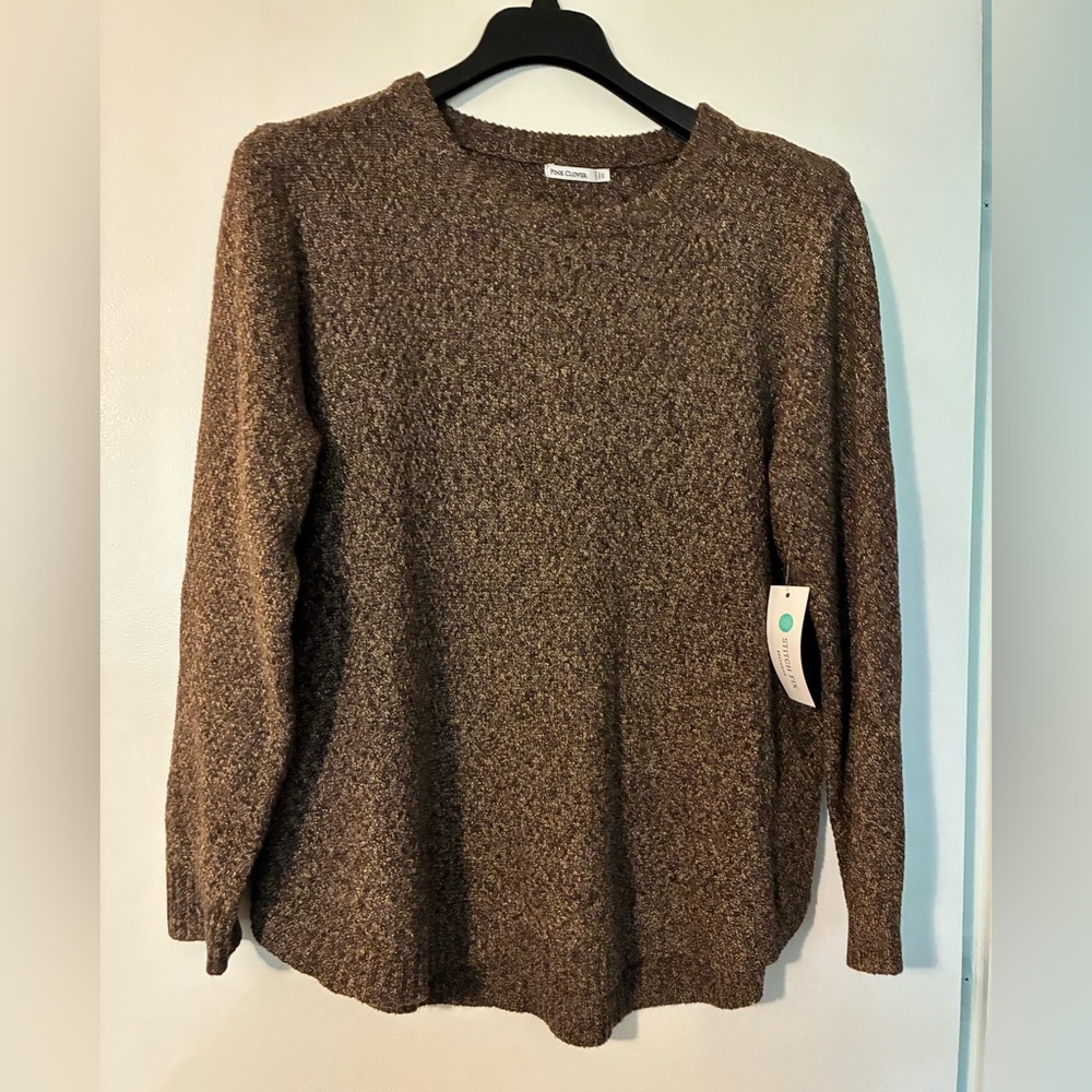 Pink Clover Heathered Brown Sweater